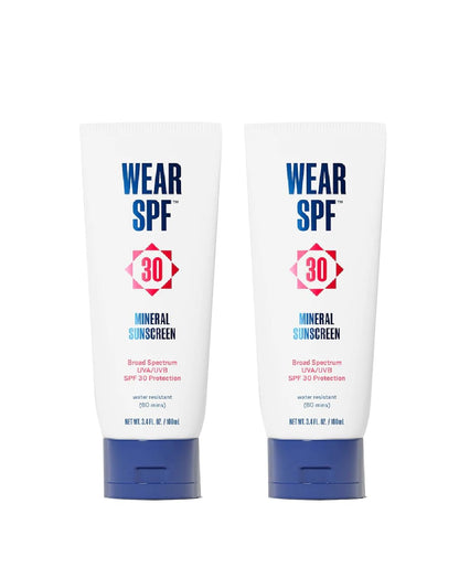 WearSPF 30 Mineral Sunscreen Lotion – Sweat & Water-Resistant SPF 30 (3-Pack)