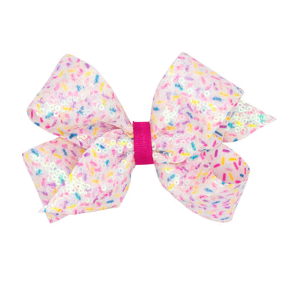 Wee Ones Girls' Confetti Sequin Grosgrain Hair Bow – Medium