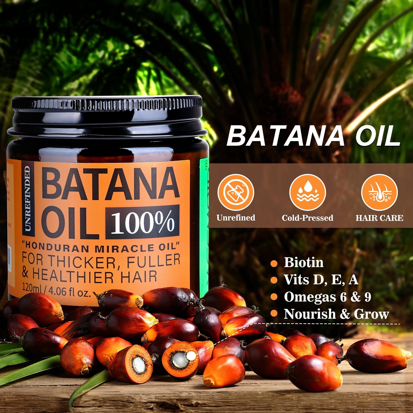 WEEMOTD Unrefined Batana Oil for Hair Growth – Honduran Batana Oil with Espresso Coffee Infusion, 4.06 fl oz