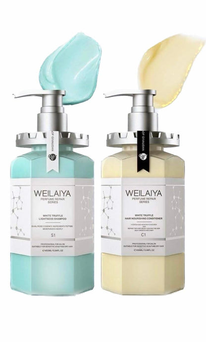 Weilaiya White Truffle Shampoo & Conditioner Duo (450mL) — Frizz Control, Repair & Nourishing