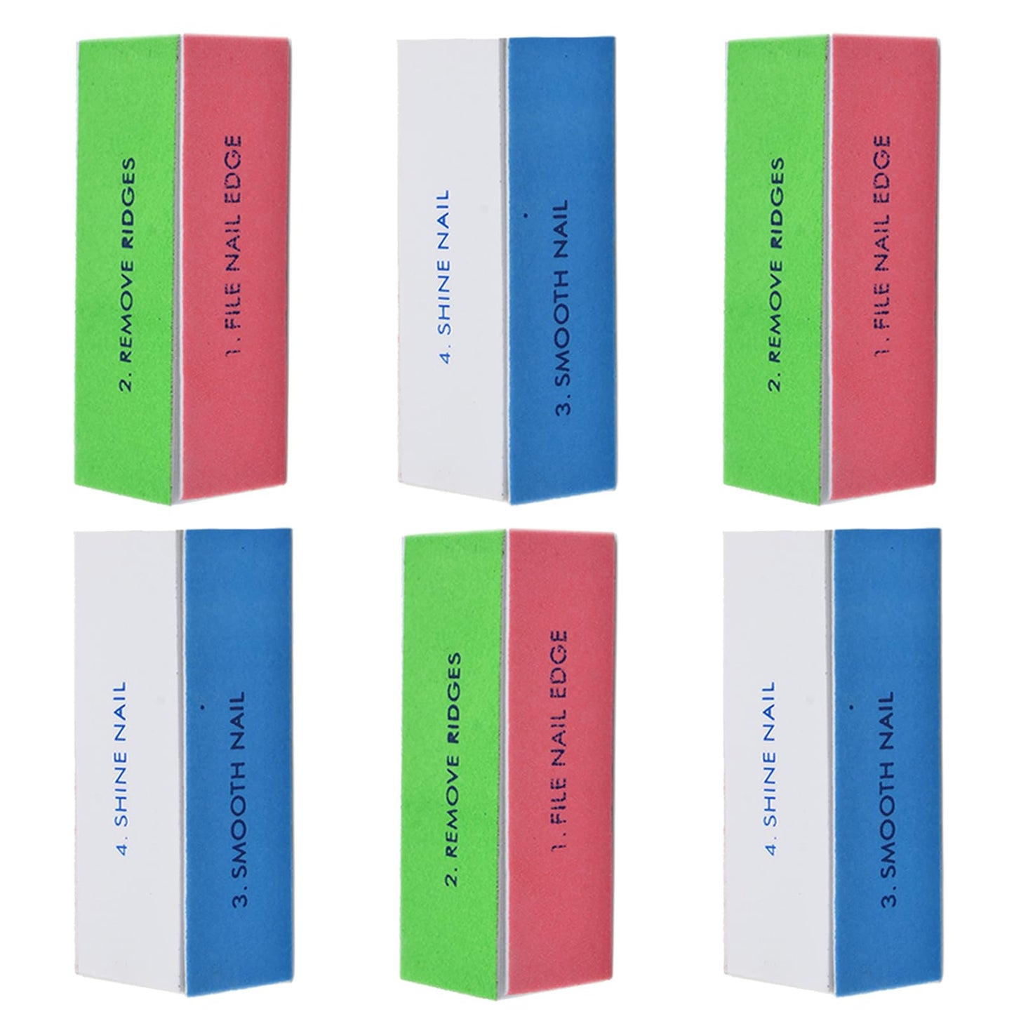 WEILUSI 4-Way Nail Buffer Block Kit – 6 Pack Nail Files & Buffers