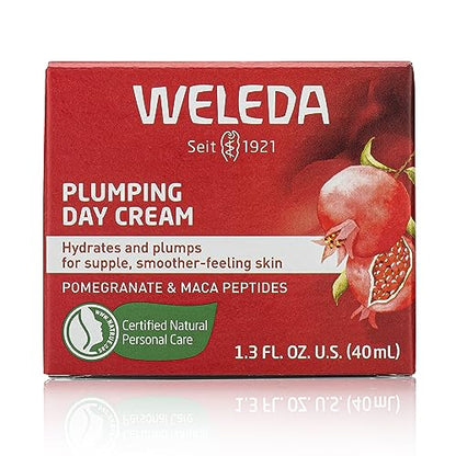 Weleda Face Care Plumping Day Cream – Pomegranate & Maca Root Peptides, 1.3 oz