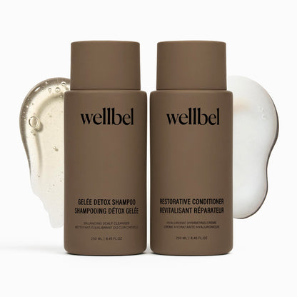 WELLBEL Detox + Restore Duo – Shampoo & Conditioner Set for Scalp Health, Hydration & Frizz Control