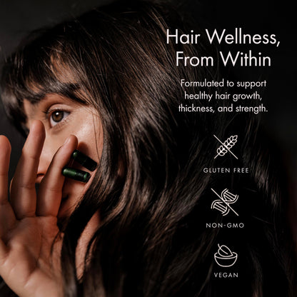 WelleCo The Hair Elixir – Vegan Hair Care Supplement for Growth & Thickness | 60 Capsules