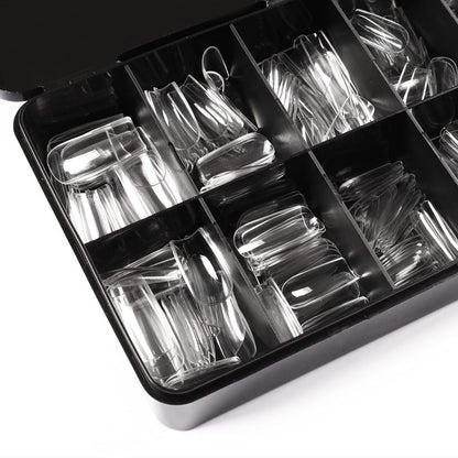 Wellquinn Short Square Nail Tips – 360pcs Full-Cover Gel Extensions for DIY French Manicure