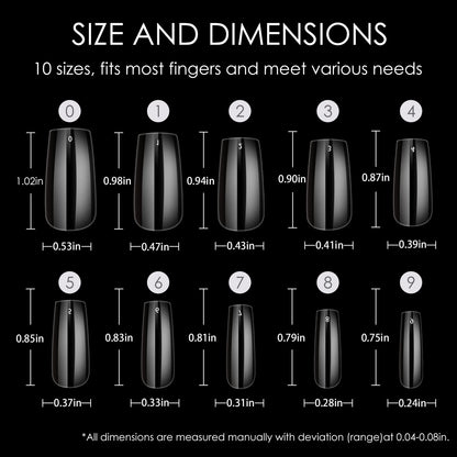 Wellquinn Short Square Nail Tips – 360pcs Full-Cover Gel Extensions for DIY French Manicure