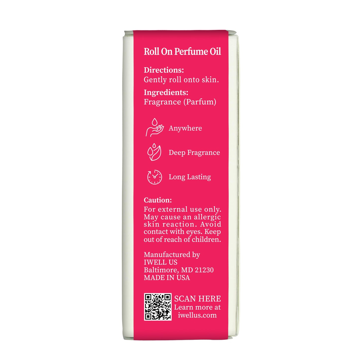 Well's Oil Roll-On Perfume Oil Flower Bom – Long-Lasting, Paraben-Free, 0.33 Fl Oz / 10 ml
