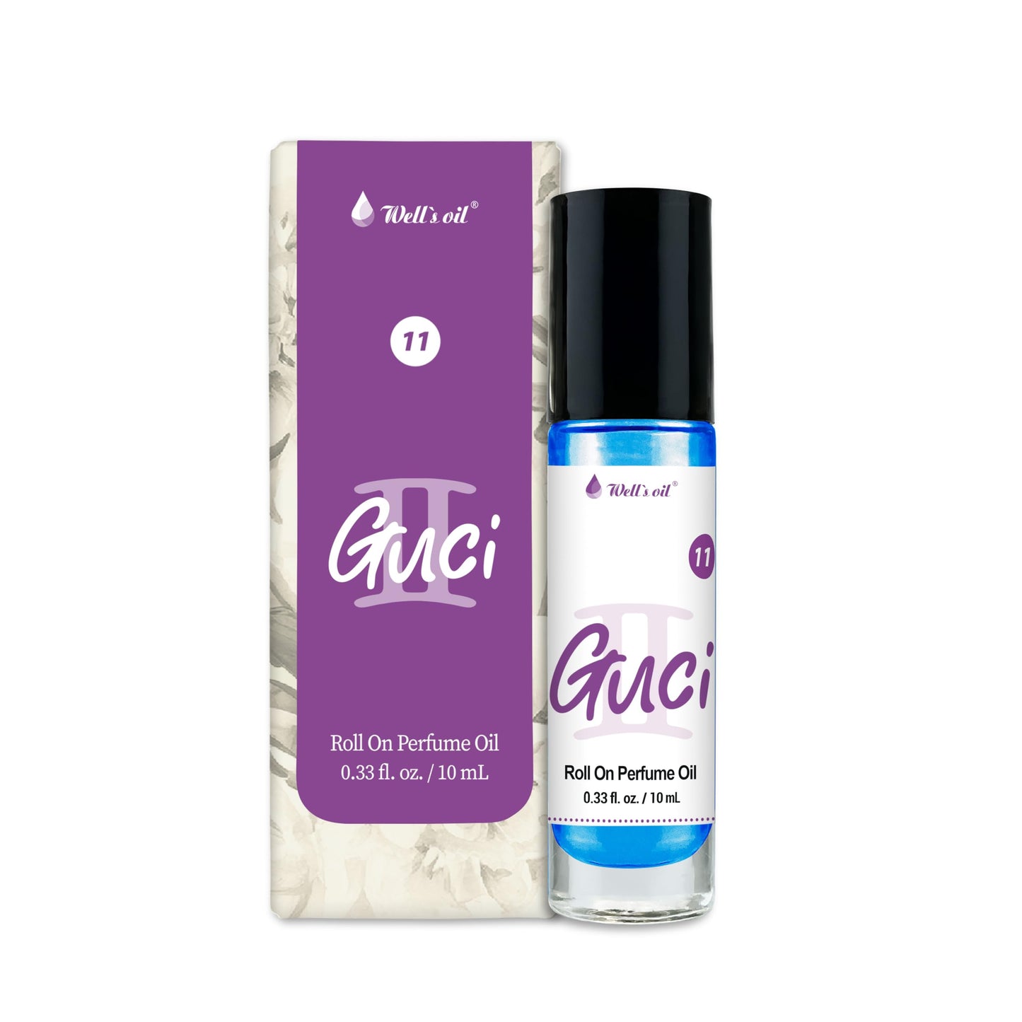 Well's Oil Guci 2 Roll-On Perfume Oil – Long-Lasting, Paraben-Free, 0.33 oz (10 ml)
