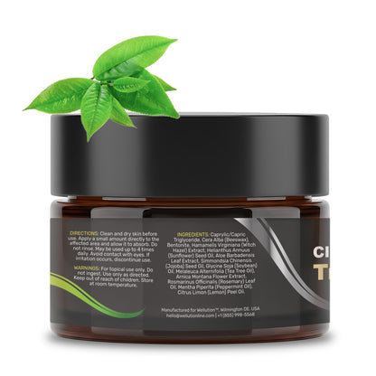 WELLUTION Cystic Acne Spot Treatment – Tea Tree Cream, Fast-Acting & Non-Greasy | 1oz