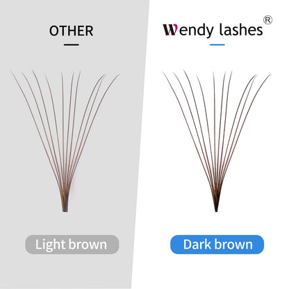 Wendy Lashes Volume 10D Brown Premade Fans 500pcs – 0.07mm, 9-16mm Mixed, C/D Curl