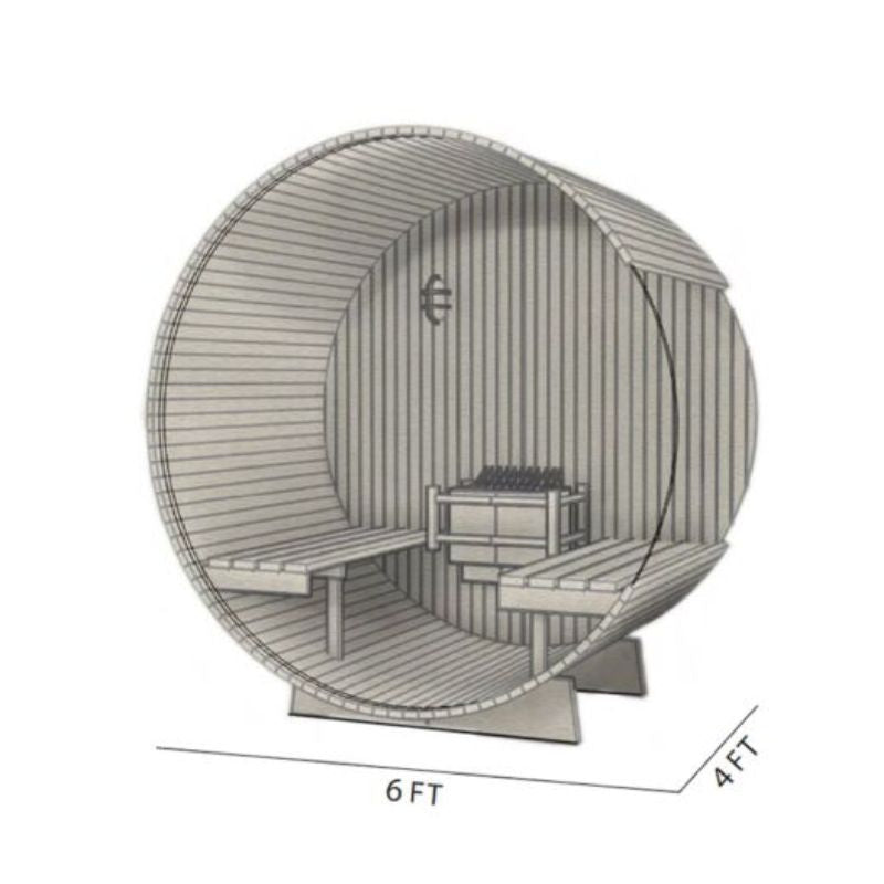 Fonteyn Barrel Sauna Rustic Red Cedar – 4ft to 7ft