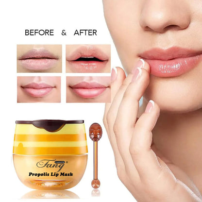 WFWJ 4-Piece Bee Lip Balm Honey Pot Set – Propolis Moisturizing Lip Mask