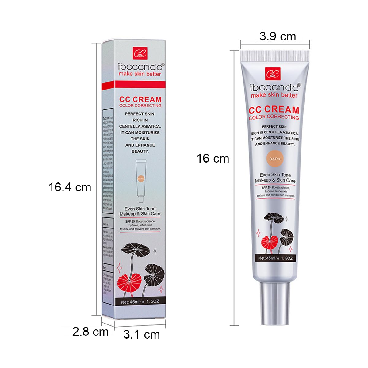 WFWJ Color Correcting CC Cream SPF25 – Light Full-Coverage Foundation with Hydrating Serum (45 ml)