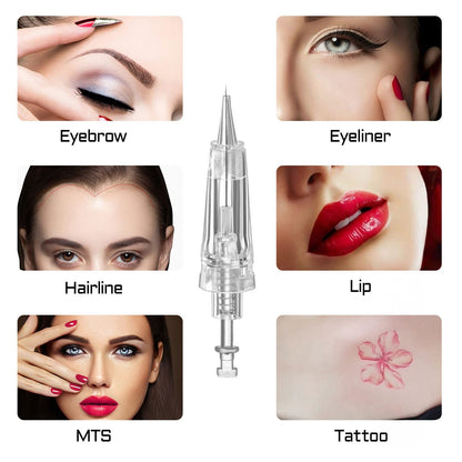 Whalrace PMU Needles 10 Pcs – Safe Disposable 1P/1R Microblading Needles & 1RL Shading for Brows, Eyeliner, Lip Tinting