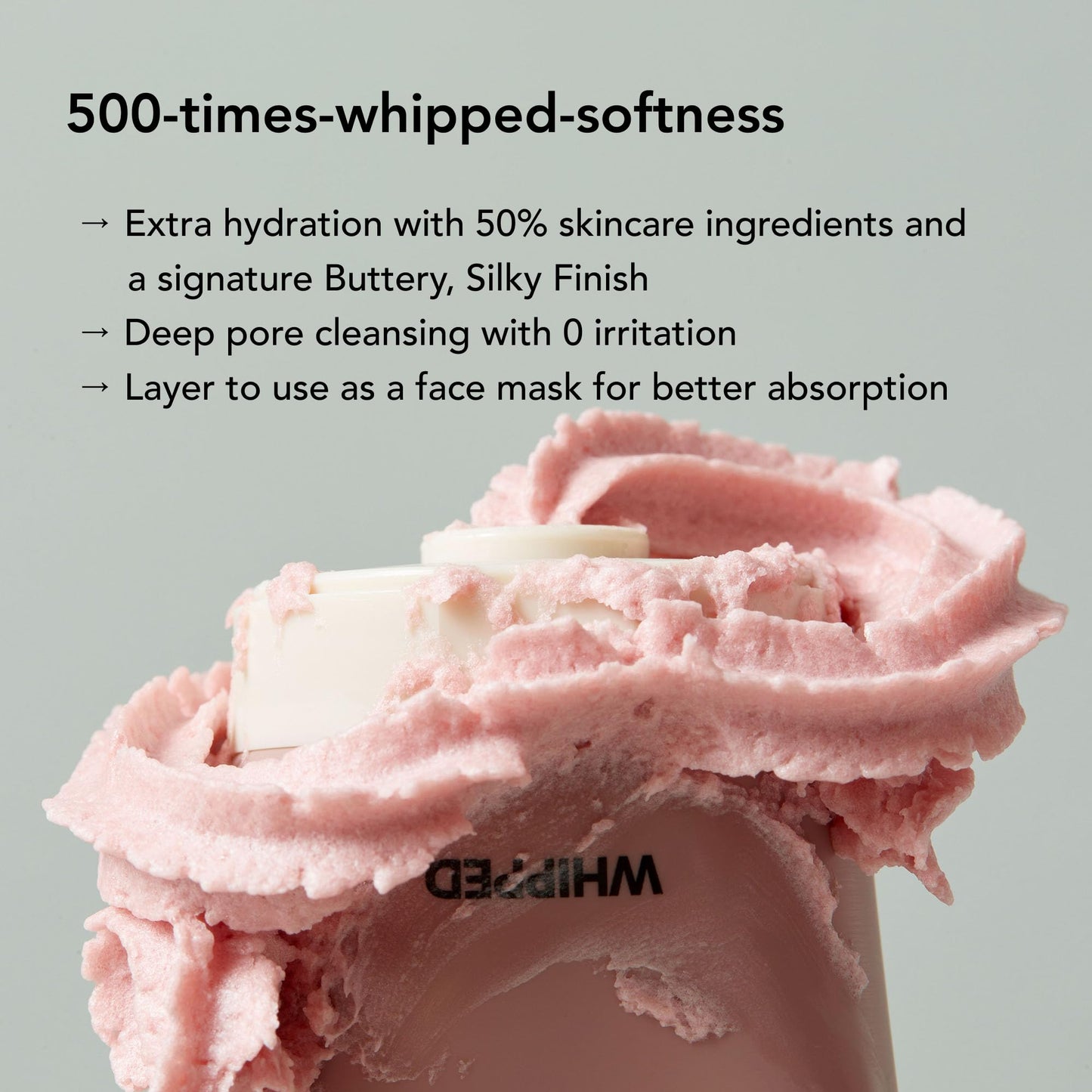 Whipped Korean Skincare Face Wash – Vegan Deep Cleansing for Oily Skin (Niacinamide, Hyaluronic Acid, Ceramide) 4.5 oz