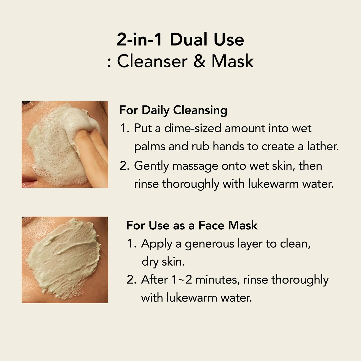 Whipped Semo Korean Skincare Face Wash – Vegan Dual Cleanser & Mask for Dry Skin