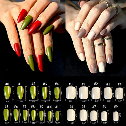 whisrvival 576Pcs Press On Nails Kit – 12 Almond & 12 Short Round with Adhesive Tabs