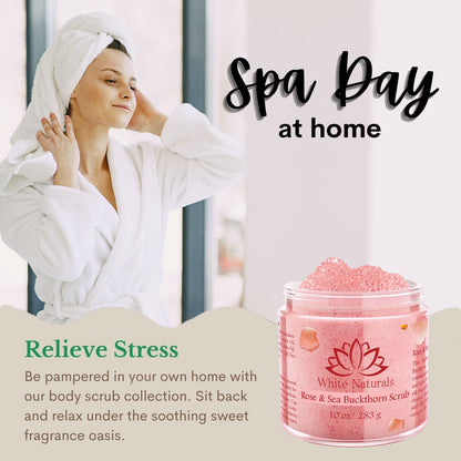 White Naturals Organic Rose & Sea Buckthorn Scrub | Exfoliating Face & Body Care