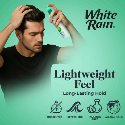 White Rain Hairspray Extra Hold Unscented – 2 x 7 oz, Non-Aerosol, Humidity Protection