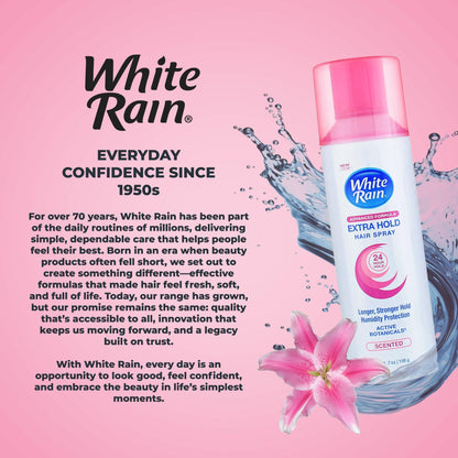 White Rain Hairspray for Women Extra Hold – 4-Pack, Scented, Humidity & Frizz Control, 7 oz