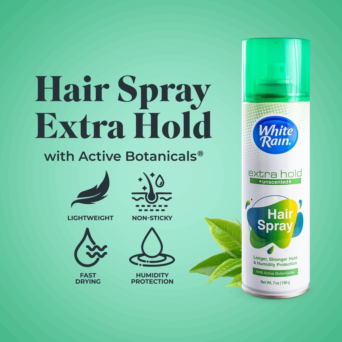 White Rain Hairspray Extra Hold Unscented – Fragrance-Free, Humidity-Resistant Finishing Spray (7 oz, Pack of 12)