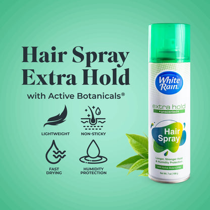 White Rain Hairspray Extra Hold Unscented – Fragrance-Free, Humidity-Resistant Finishing Spray (7 oz, Pack of 12)