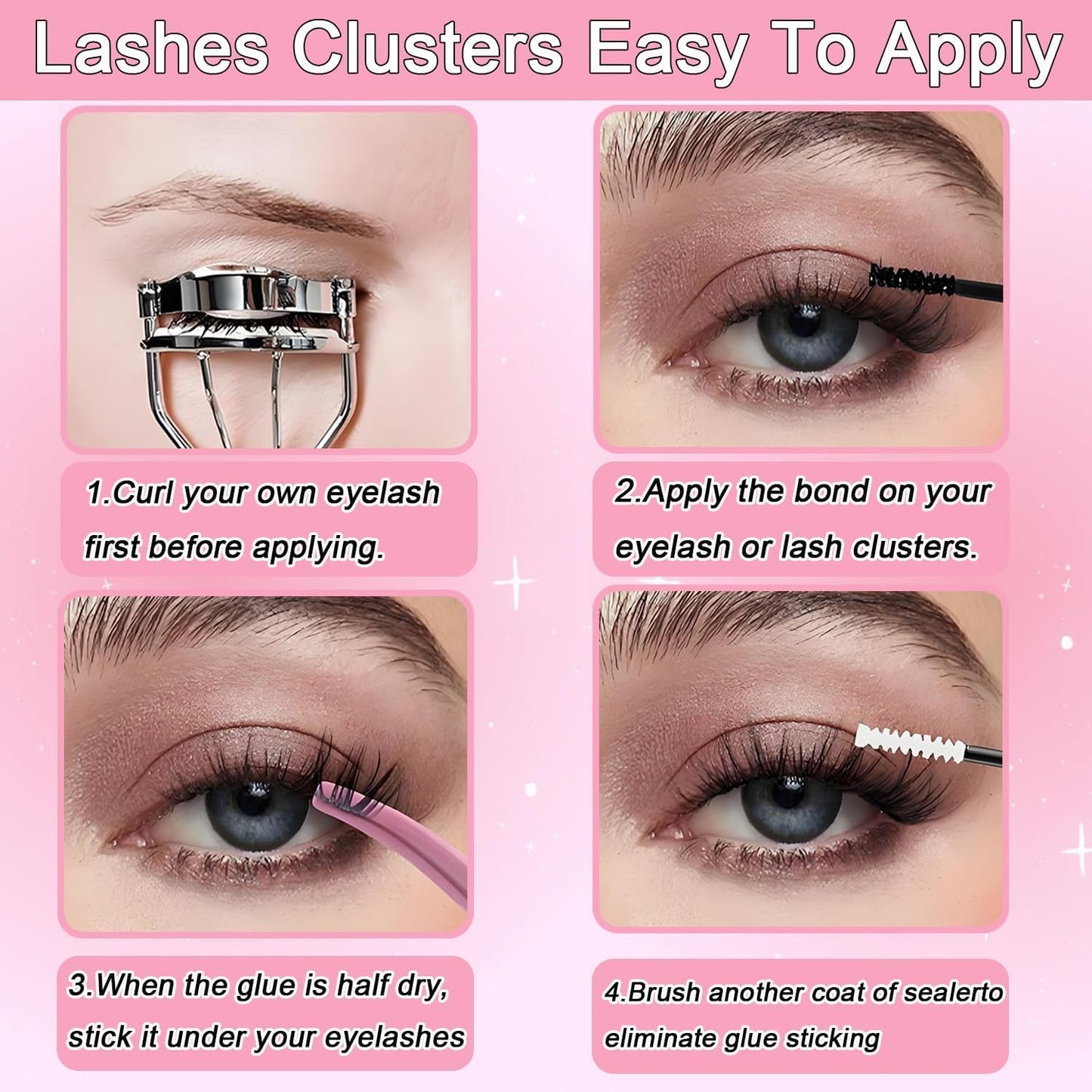 WIGICD Lash Clusters Kit – 480 Pcs D Curl Fluffy Wispy Extensions (9–16mm)