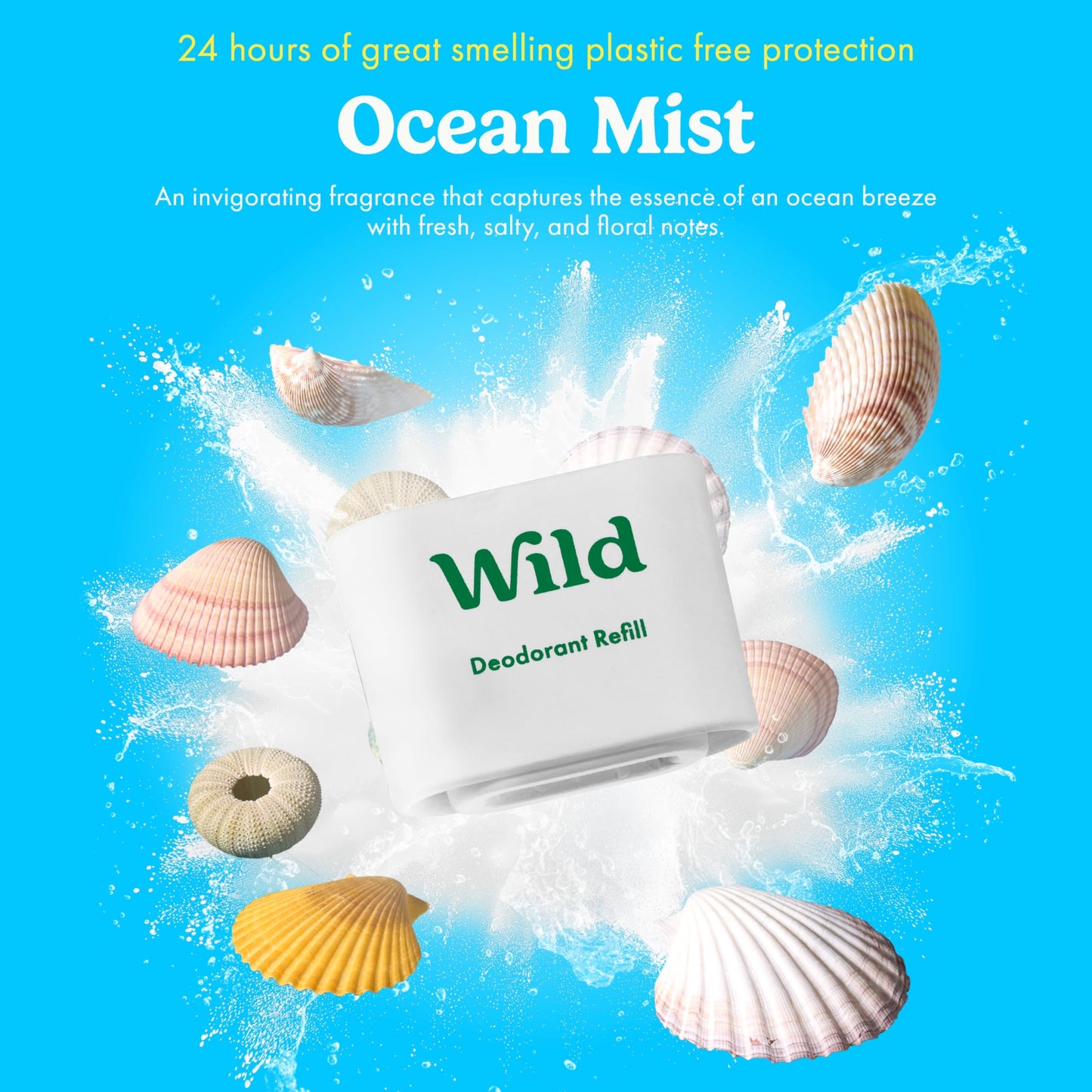 Wild - The Full Monty Starter Kit: Refillable Aluminum-Free Deodorant with 5 Fresh Scents (1.4oz x5) | Vegan