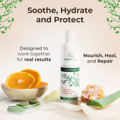 Wild Naturals Eczema & Psoriasis Treatment Shampoo – Hypoallergenic & Fragrance-Free