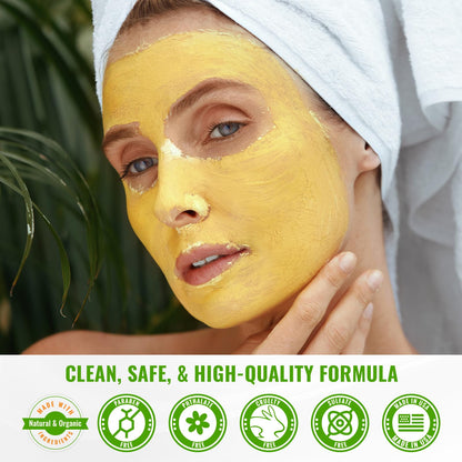 Wild Naturals Turmeric Clay Mask for Acne & Dark Spots – Gentle Vitamin E Formula