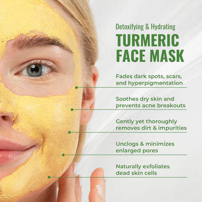 Wild Naturals Turmeric Clay Mask for Acne & Dark Spots – Gentle Vitamin E Formula