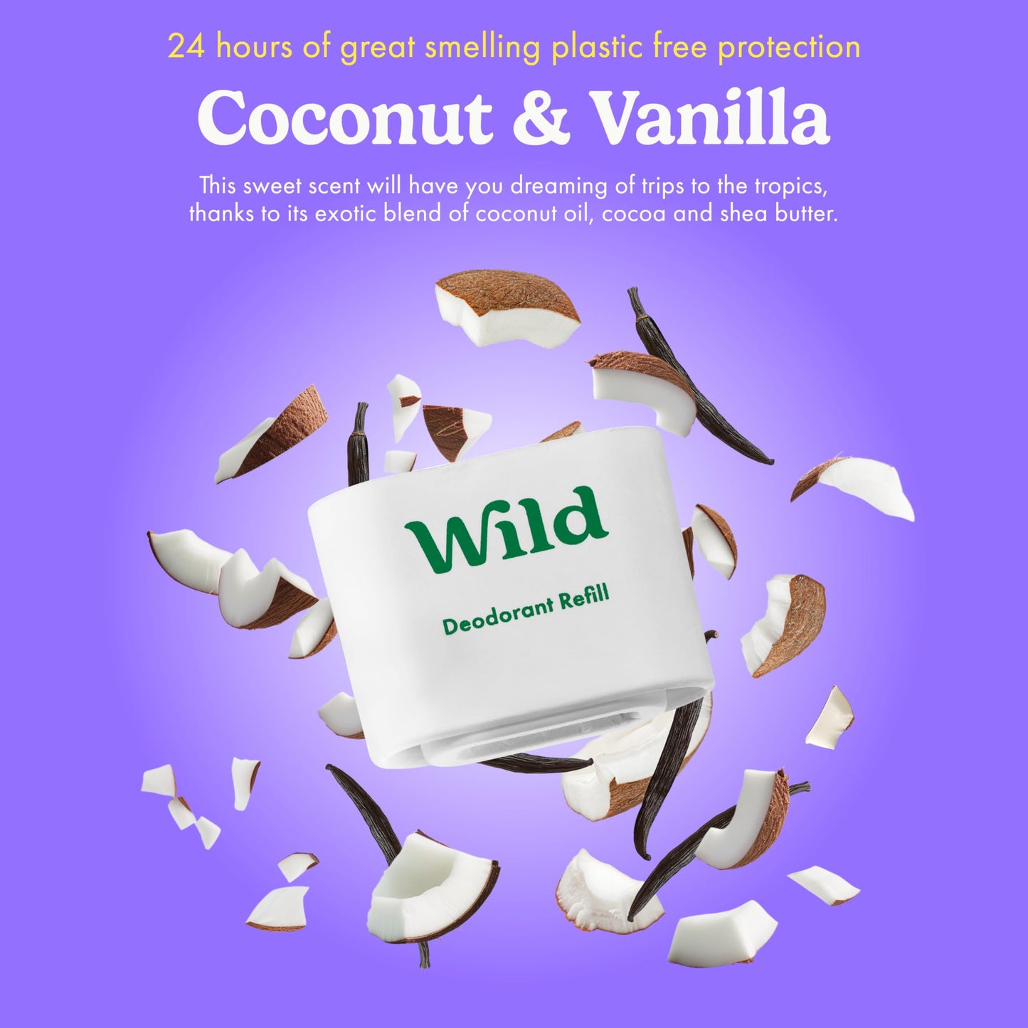 Wild - The Full Monty Starter Kit: Refillable Aluminum-Free Deodorant with 5 Fresh Scents (1.4oz x5) | Vegan
