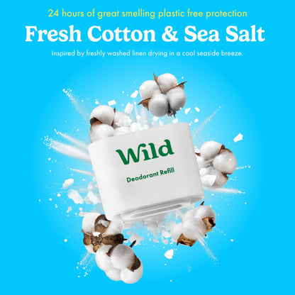 Wild - The Full Monty Starter Kit: Refillable Aluminum-Free Deodorant with 5 Fresh Scents (1.4oz x5) | Vegan