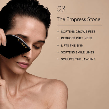 Wildling Empress Facial Gua Sha Set – Bian Stone Tool + Hydrasoothe Mist + Barrier Repair Oil