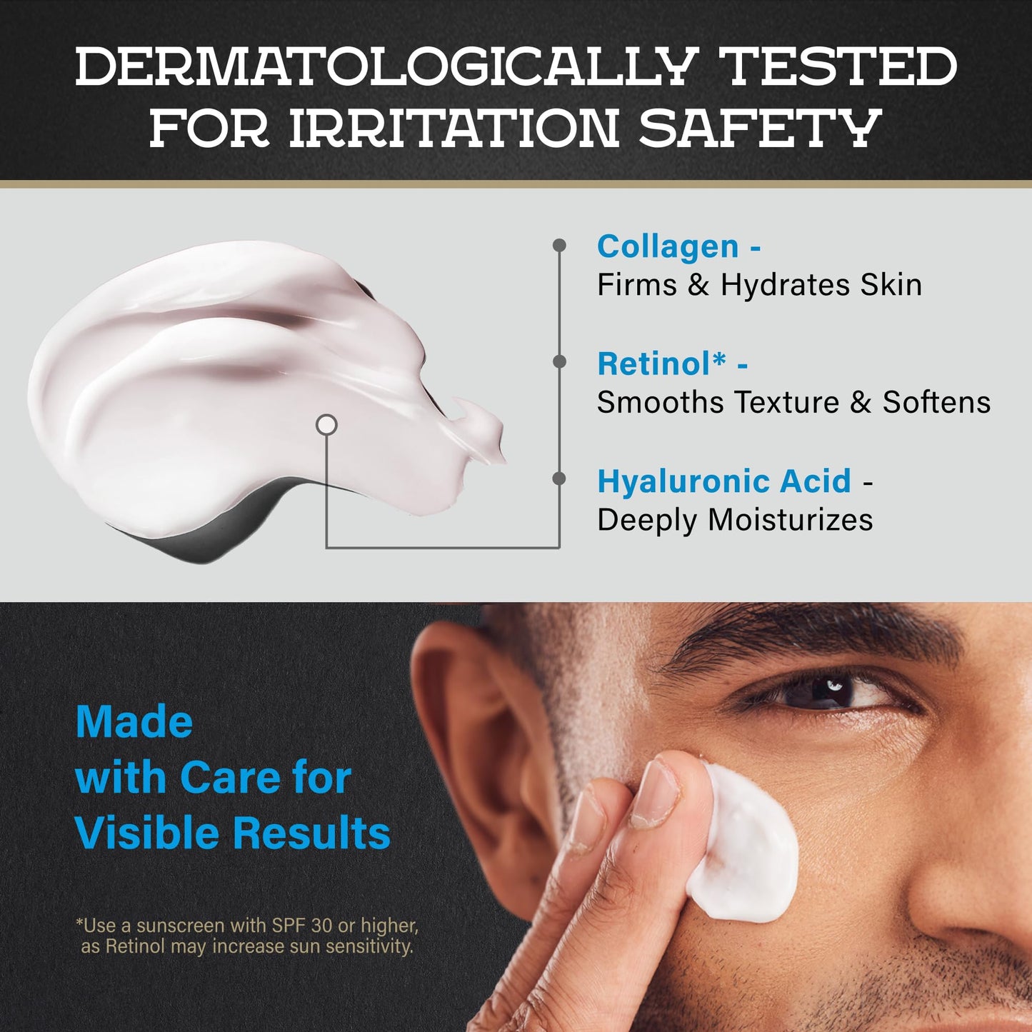 WildPRIME Men's Face Moisturizer Cream - Anti-Aging, Hyaluronic Acid & Avocado Oil - Made in USA