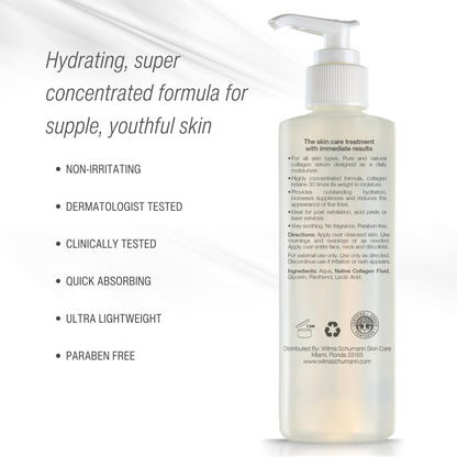WILMA SCHUMANN Collagen Hydrating Serum – Lightweight Face Serum with Hyaluronic Acid, 8 oz