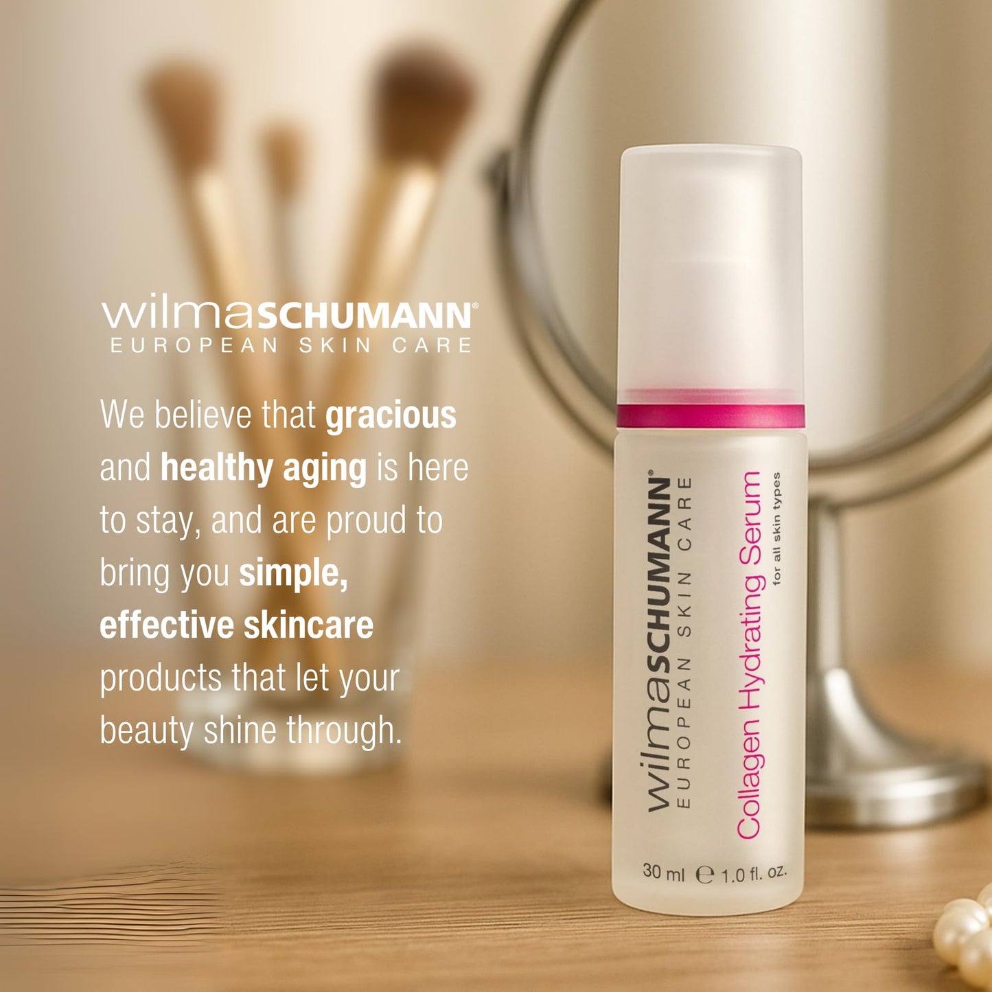 Wilma Schumann Collagen Hydrating Serum – 1oz | Rejuvenating Face Serum for Women