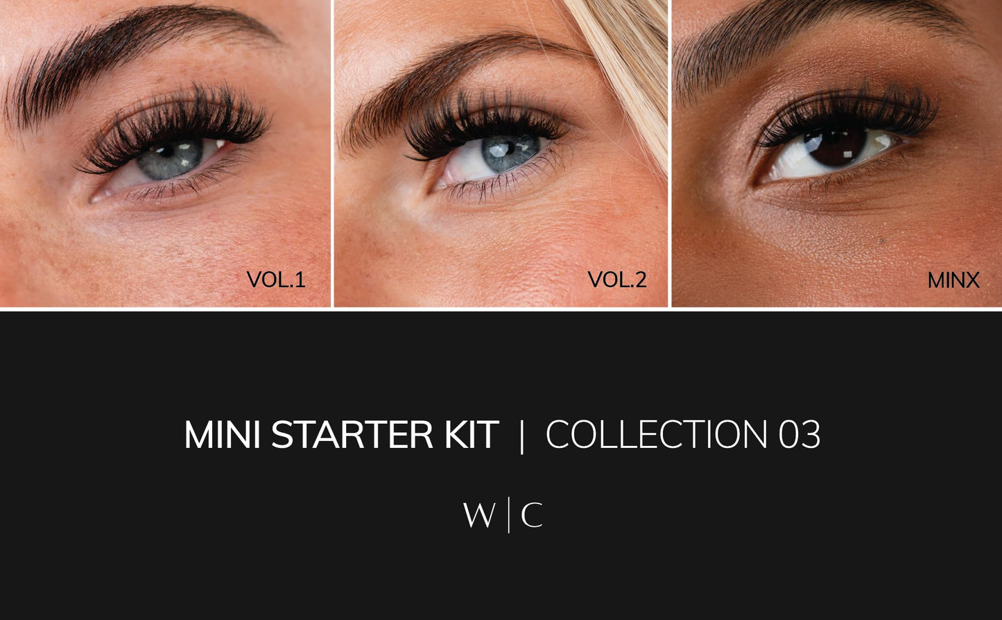 WINKCLIQUE Mini Starter Kit Collection 03 — Complete DIY Lash Kit with 3 Bold Glam Lash Styles
