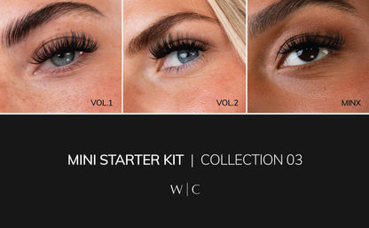 WINKCLIQUE Mini Starter Kit Collection 03 — Complete DIY Lash Kit with 3 Bold Glam Lash Styles