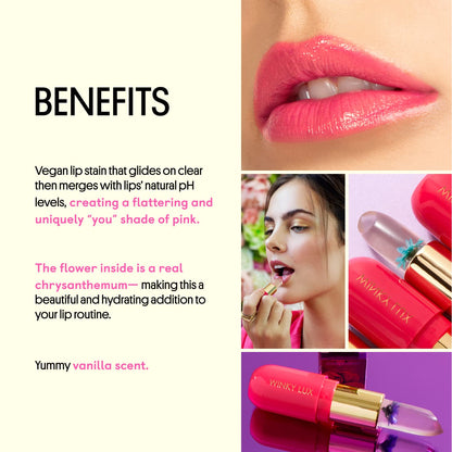 Winky Lux Flower Balm – pH Color-Changing Lipstick & Tinted Lip Balm (Vegan)