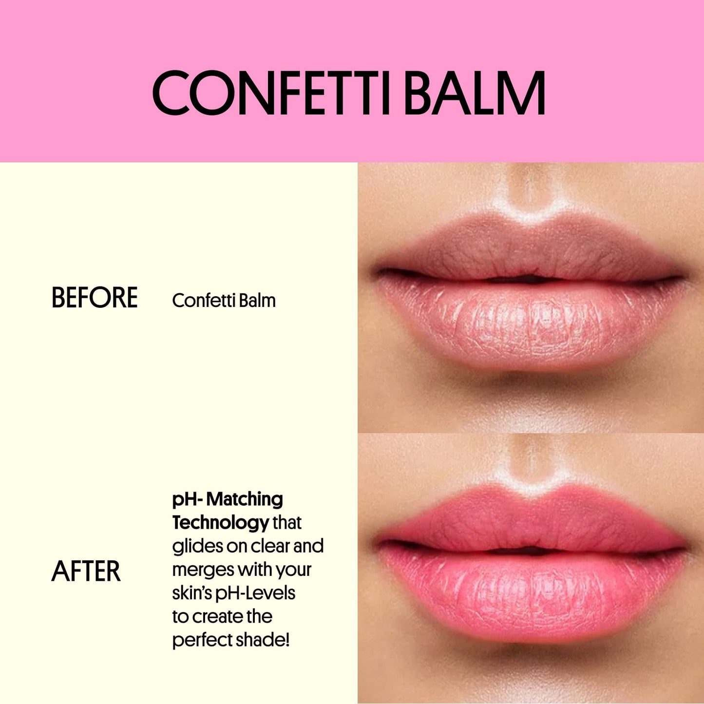 Winky Lux Lavender Glitter Confetti Balm & Rosé Glimmer Balm Duo – pH-Activated Lip Balms with Color-Changing Pink Tint