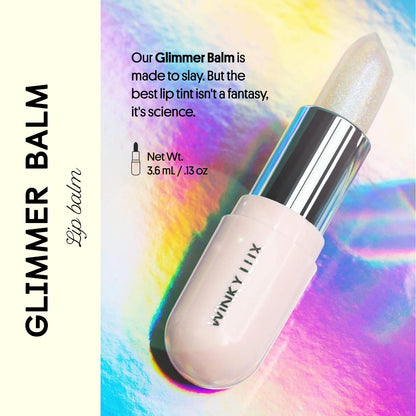 Winky Lux Lavender Glitter Confetti Balm & Rosé Glimmer Balm Duo – pH-Activated Lip Balms with Color-Changing Pink Tint