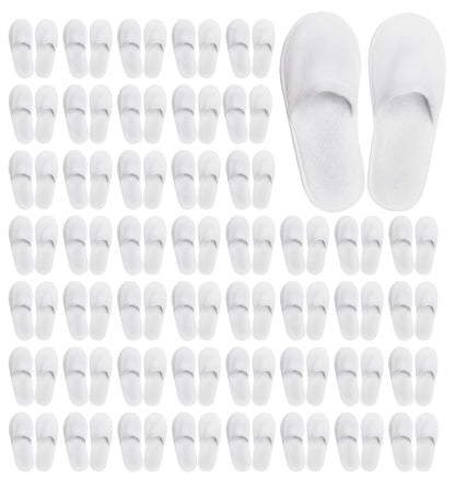 Winterlace Hotel Spa Slippers 48 Pairs Bulk, Disposable, Non-Slip, Unisex (White)
