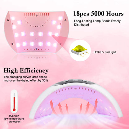 Wisdompark UV LED Nail Lamp 54W – Auto Sensor & 3 Timers