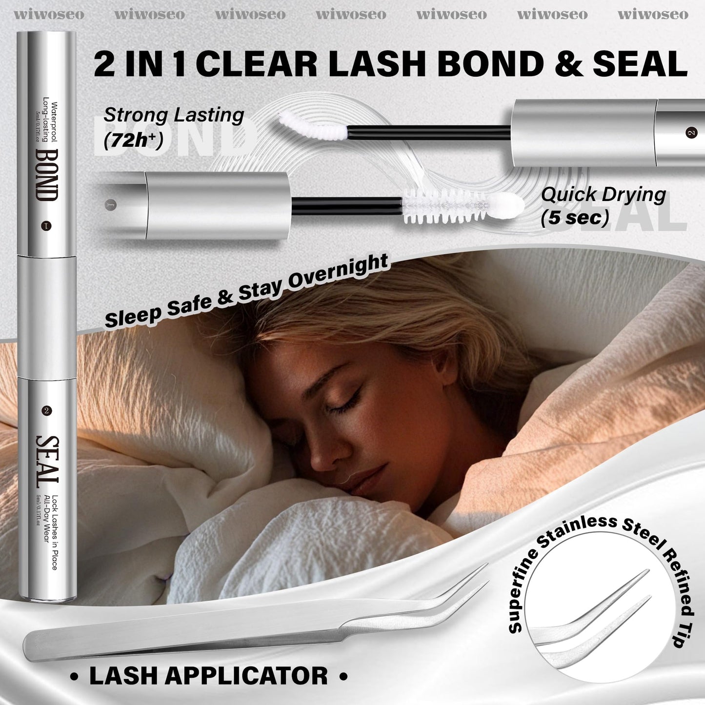 wiwoseo Flaunt Short Lash Clusters Kit – Venus Wispy Lashes, 8-14mm, C-Curl Extensions