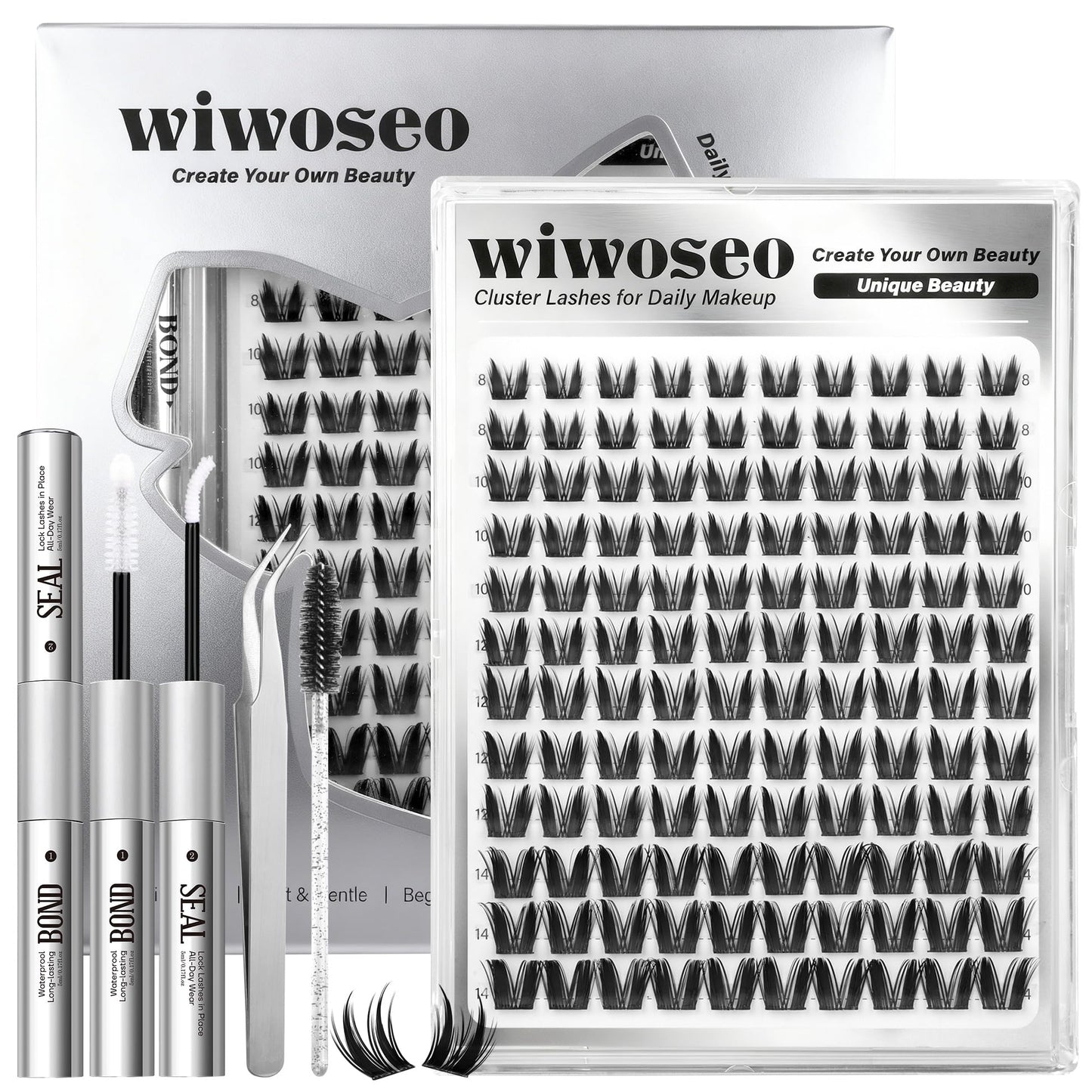 wiwoseo Bunny Lash Clusters Kit – Manga Lashes with Spikes for a Salon Look
