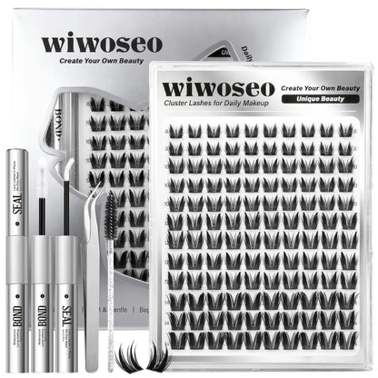 wiwoseo Bunny Lash Clusters Kit – Manga Lashes with Spikes for a Salon Look
