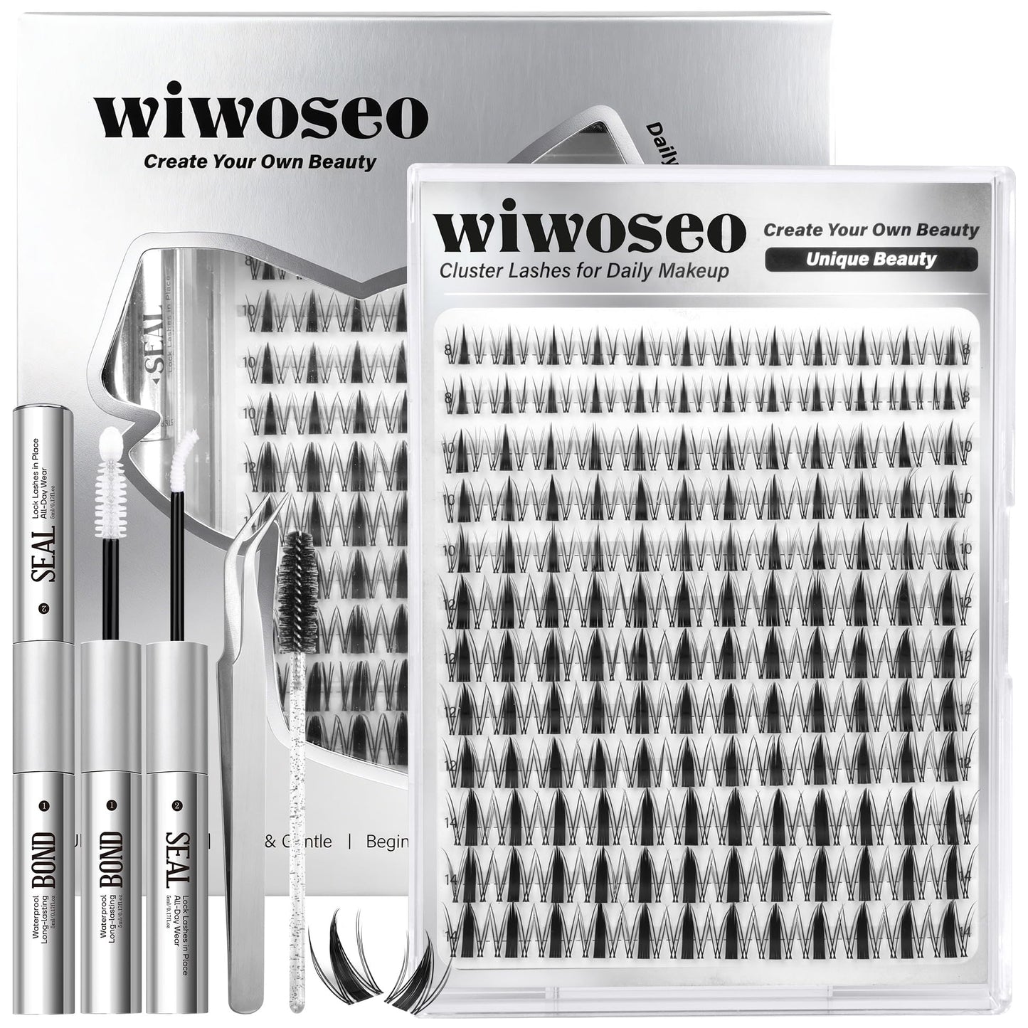 wiwoseo Flaunt Manga Lash Clusters Kit – Fairy Spiky Lashes, 8–14mm, Beginner Friendly