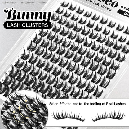 wiwoseo Bunny Lash Clusters Kit – Manga Lashes with Spikes for a Salon Look