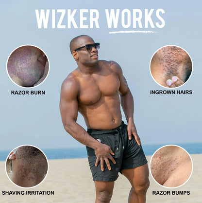 WIZKER Premium Ingrown Hair Exfoliating Brush – 2-in-1 Soft & Firm Face & Body Exfoliator